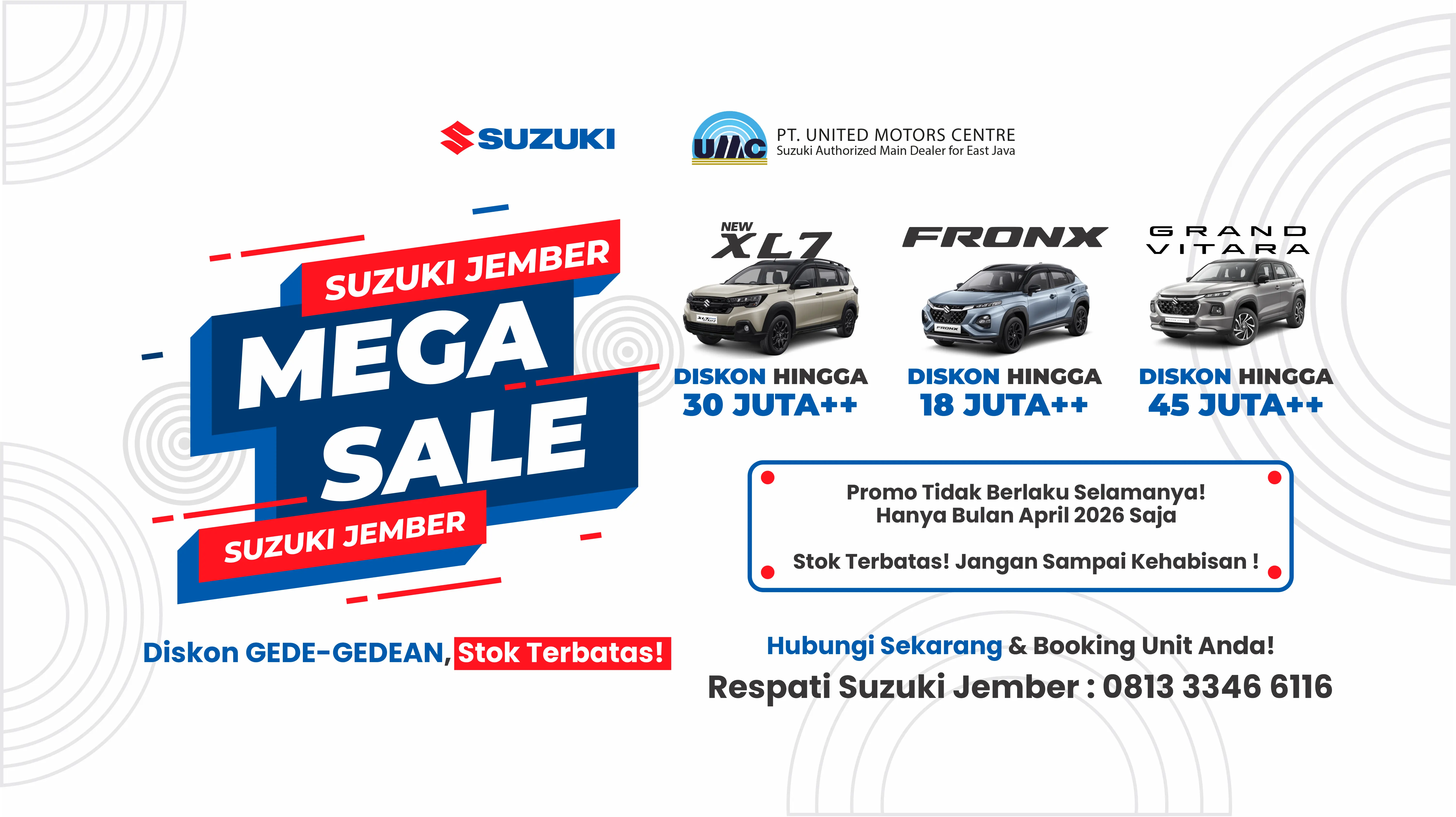 DISKON GEDE GEDEAN MOBIL SUZUKI JEMBER – DISKON SPESIAL SAMPAI 45 JUTA++